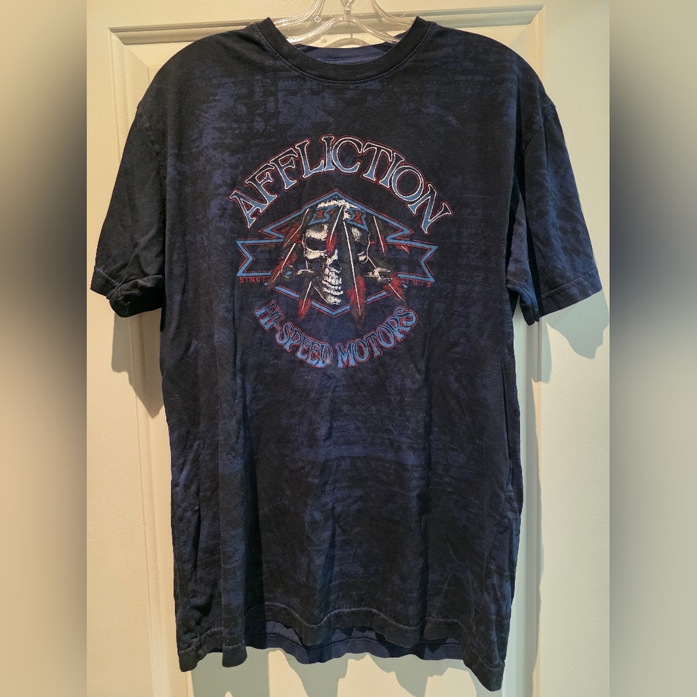 Affliction Men's Dark Blue High Speed Motors Tee